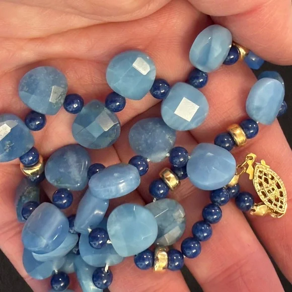 Peruvian Blue Opal and Lapis Lazuli Necklace - Picture 7 of 9